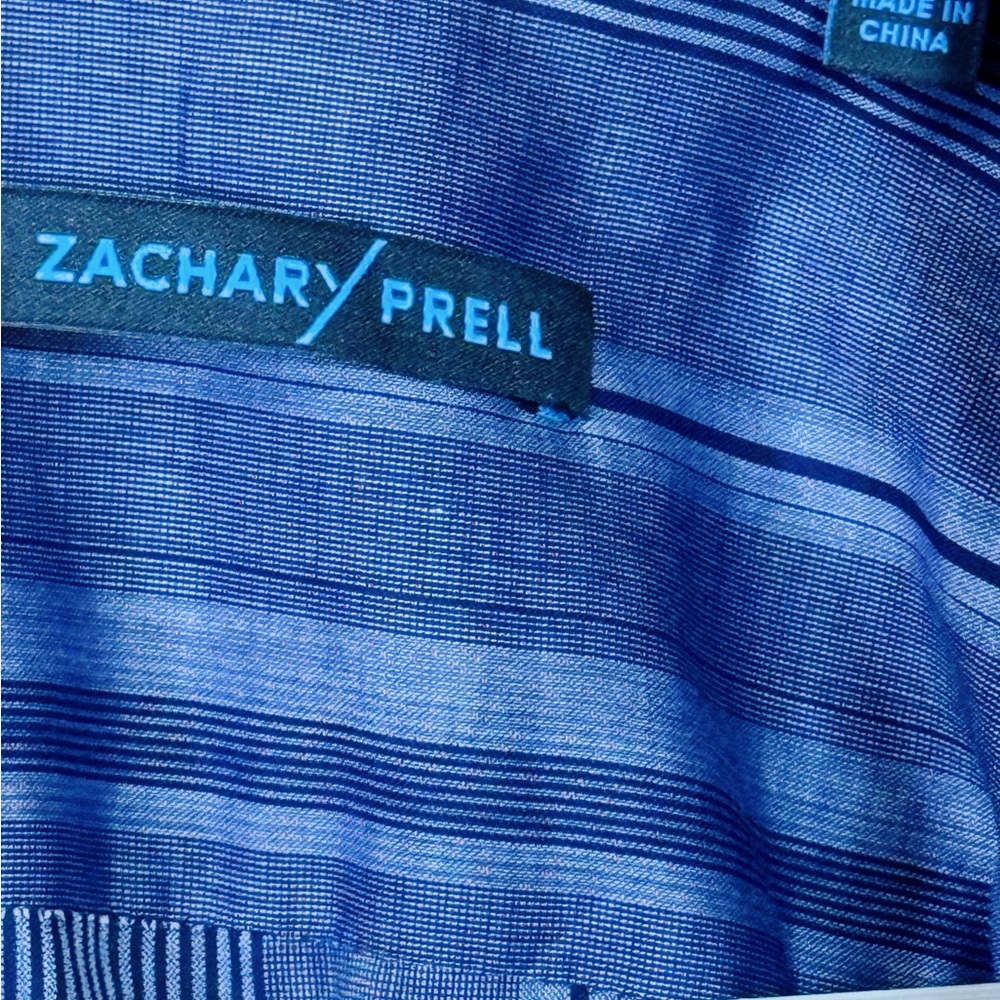 Zachary Prell Navy Striped Button Down Shirt - Picture 2 of 5